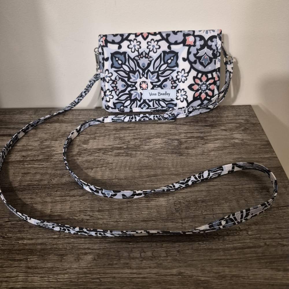 Vera Bradley Floral Crossbody/Wallet Bag - LISBON MEDALLION PRINT